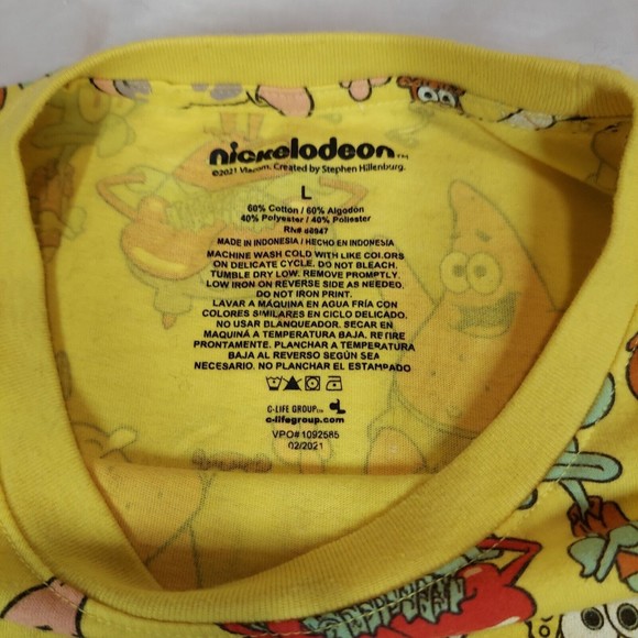 Spongebob SquarePants And Friends Womens Size L Large All Over Print T Shirt - Picture 5 of 10